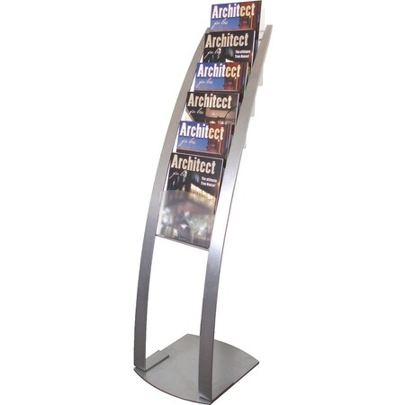 Deflecto Literature Floor Stand, 6 Compartments, 13"x16-1/2"x49", SR DEF693145